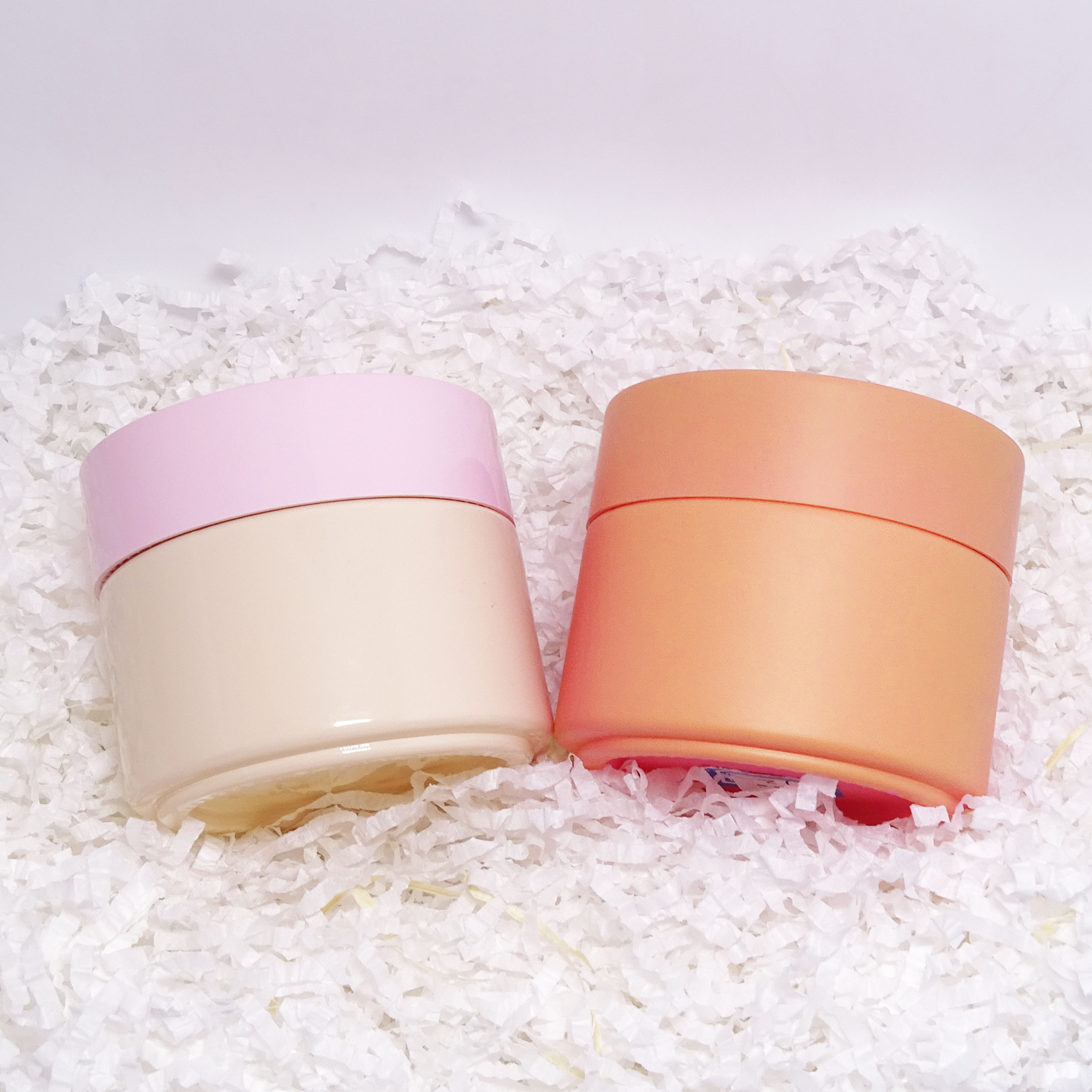 Cosmetic big 100g 50g 30g 20g 15g matte pink porcelain opal white skin care face cream jar with pink colored lid