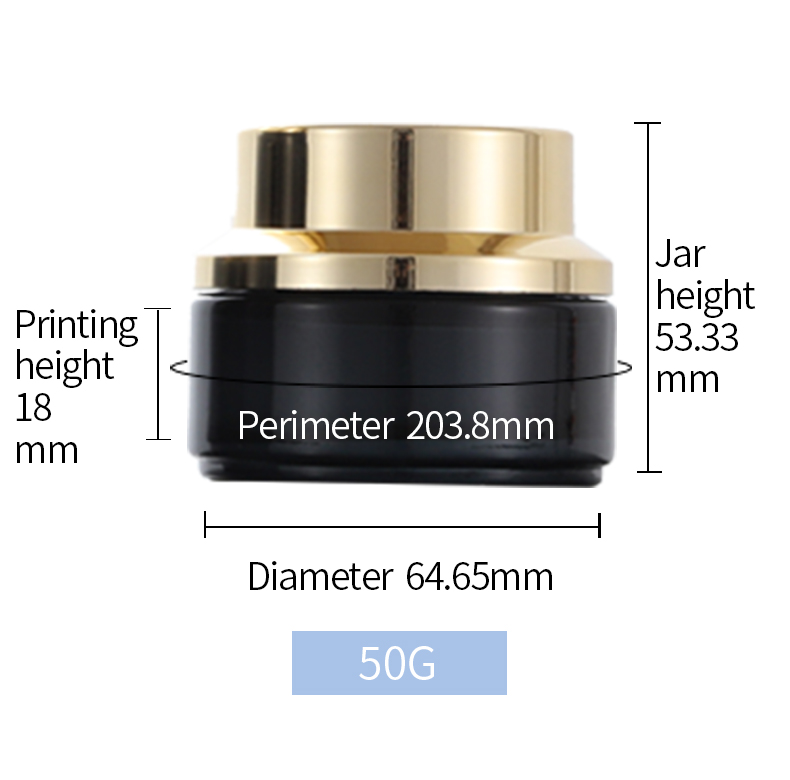 Cosmetic black glass jar 50g 2oz glass jars cosmetic skin Care Cream face cream jar packaging