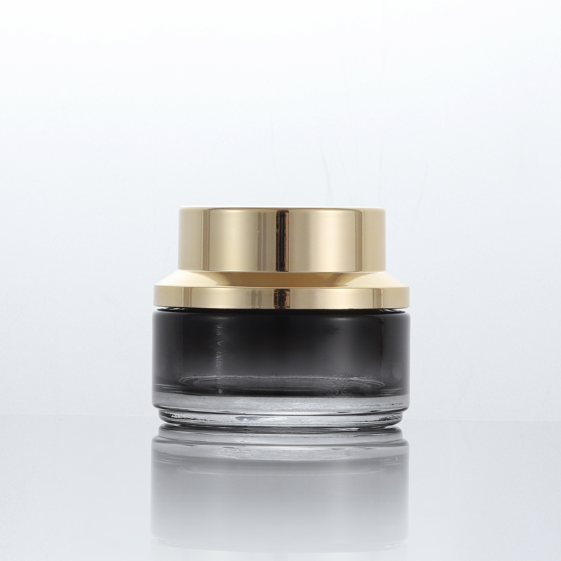 Cosmetic black glass jar 50g 2oz glass jars cosmetic skin Care Cream face cream jar packaging