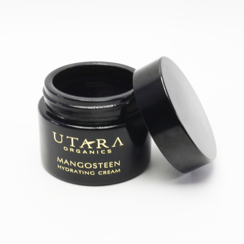 Cosmetic black violet Glass cream Jar 50ml with custom printing VJ-96S