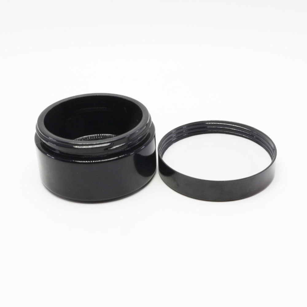 Cosmetic black violet Glass cream Jar 50ml with custom printing VJ-96S