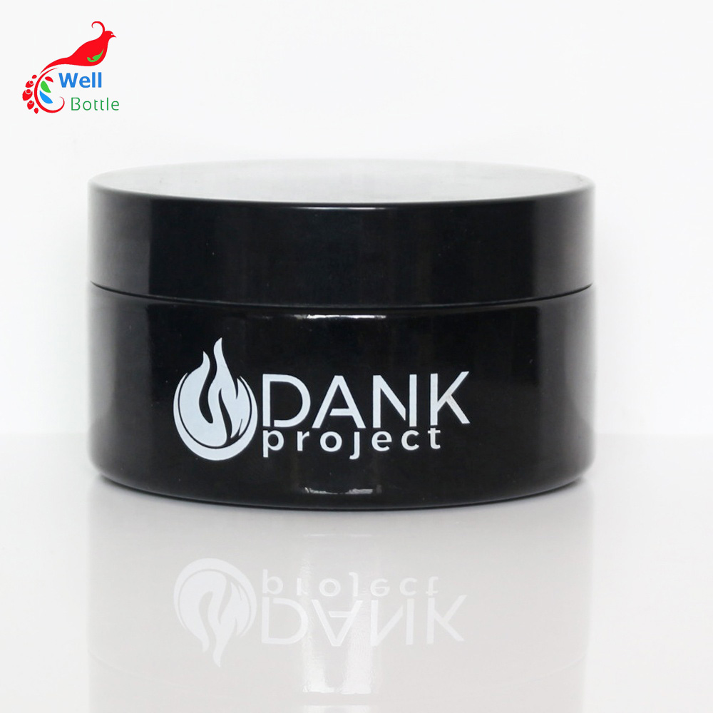 Cosmetic black violet Glass cream Jar 50ml with custom printing VJ-96S