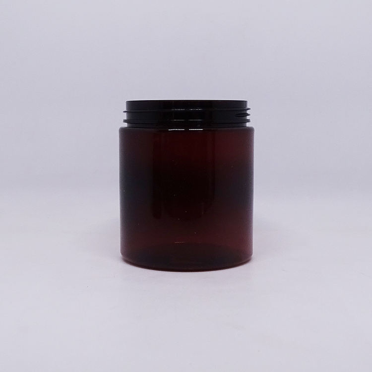 Cosmetic body cream containers PET plastic amber jar 250ml wholesale