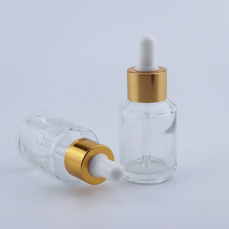 Cosmetic bottle 15ml 30ml 60ml 120ml essential oil face serum glass dropper bottle with gold cap