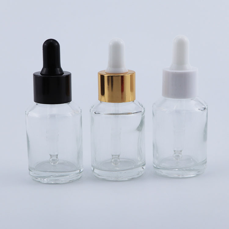 Cosmetic bottle 15ml 30ml 60ml 120ml essential oil face serum glass dropper bottle with gold cap