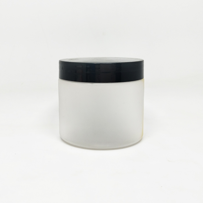 Cosmetic container 200g jars for bath salts with black aluminum lid