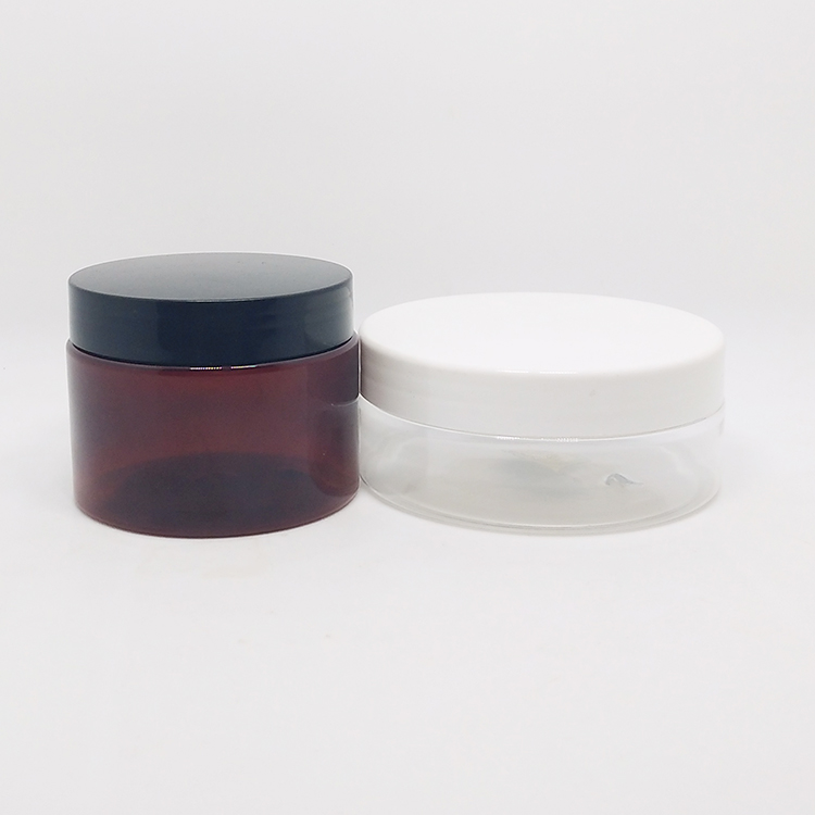 Cosmetic container 200g jars for bath salts with black aluminum lid