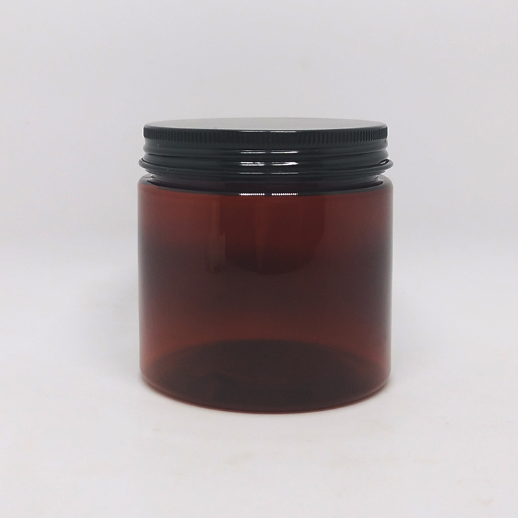 Cosmetic container 200g jars for bath salts with black aluminum lid