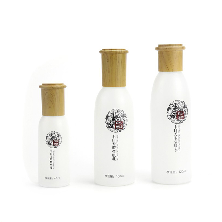 Cosmetic container and packaging luxury skin care bottles and empty cosmetic glass jar