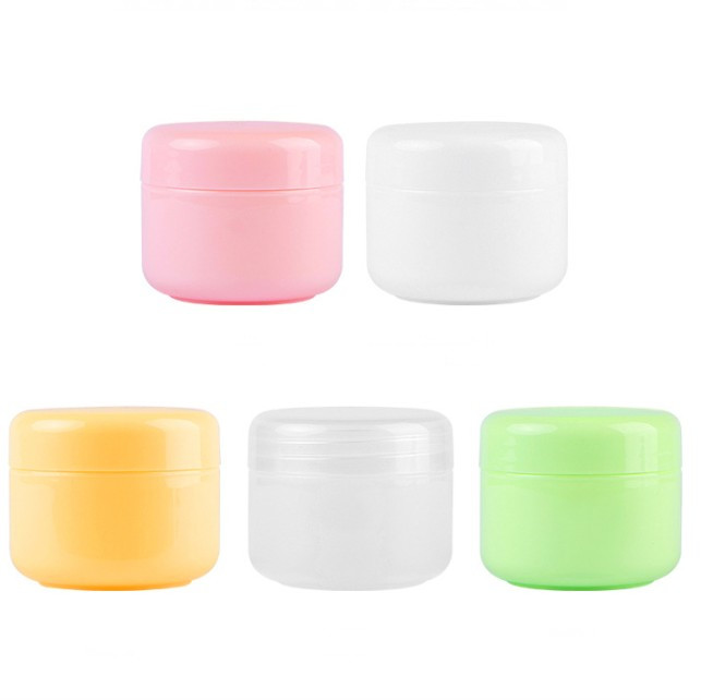Cosmetic containers 10g 20gam 50ml 100g 250g empty plastic PP pink green yellow cheap jar cosmetic