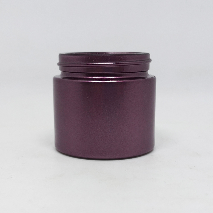 Cosmetic cream container 2 OZ purple makeup day cream 60ml Glass Straight Sided Jars with White Foam Line Lids