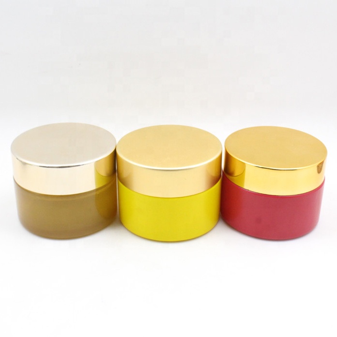 Cosmetic cream container makeup night cream 50g Glass Straight Sided Jars With ABS Lid