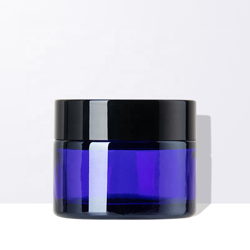 Cosmetic cream jar 20g 30g 50g blue glass jars for cosmetics