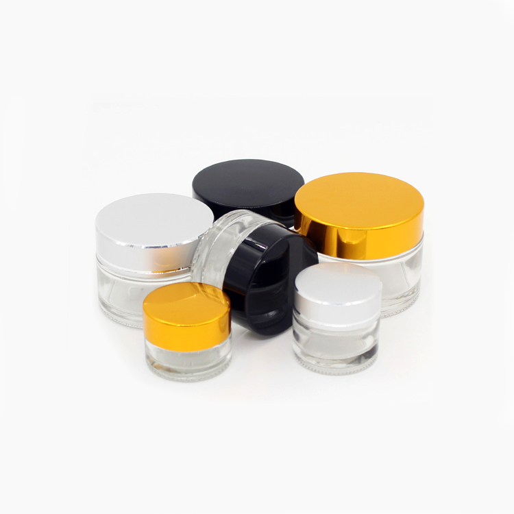 Cosmetic cream jar 30g clear container glass bottle jar for personal skin care