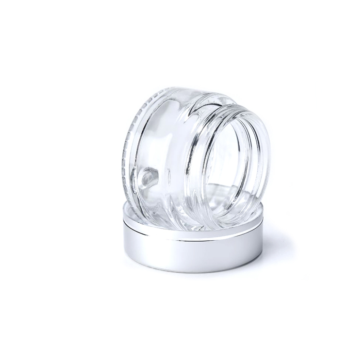 Cosmetic cream jar 30g clear container glass bottle jar for personal skin care