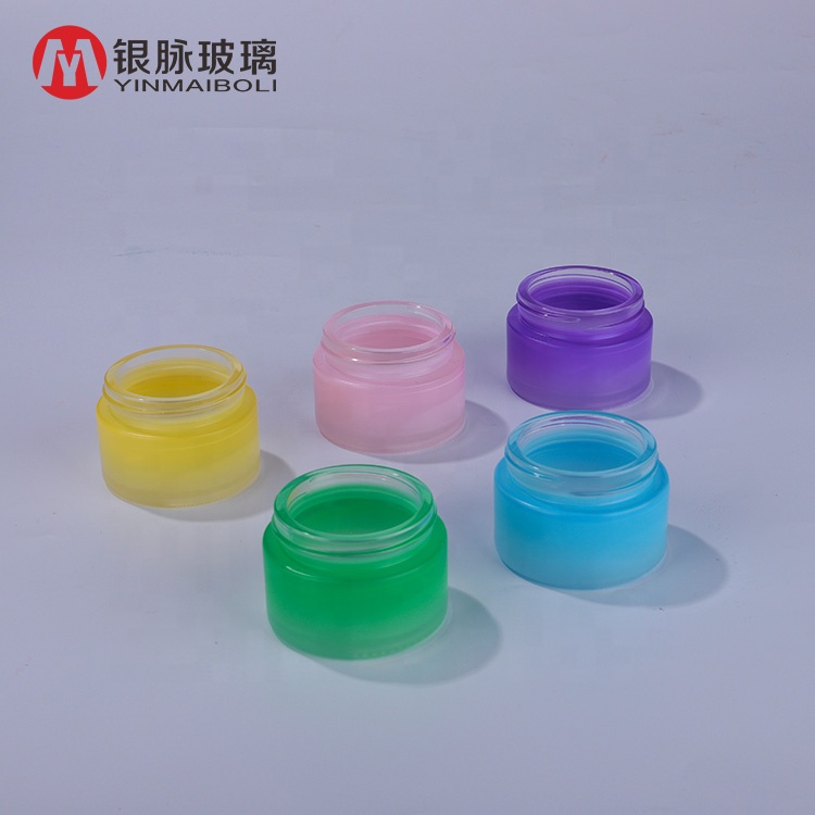 Cosmetic cream jar 30g clear custom spraying colorful container glass bottle jar for personal skin care