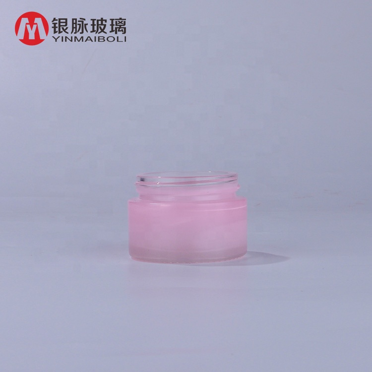 Cosmetic cream jar 30g clear custom spraying colorful container glass bottle jar for personal skin care
