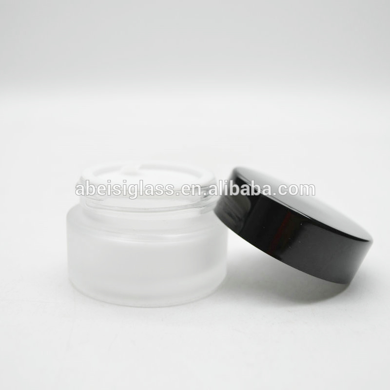 Cosmetic cream jars 20g 20ml amber glass jar with black cap
