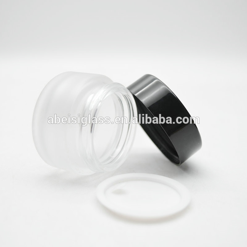 Cosmetic cream jars 20g 20ml amber glass jar with black cap