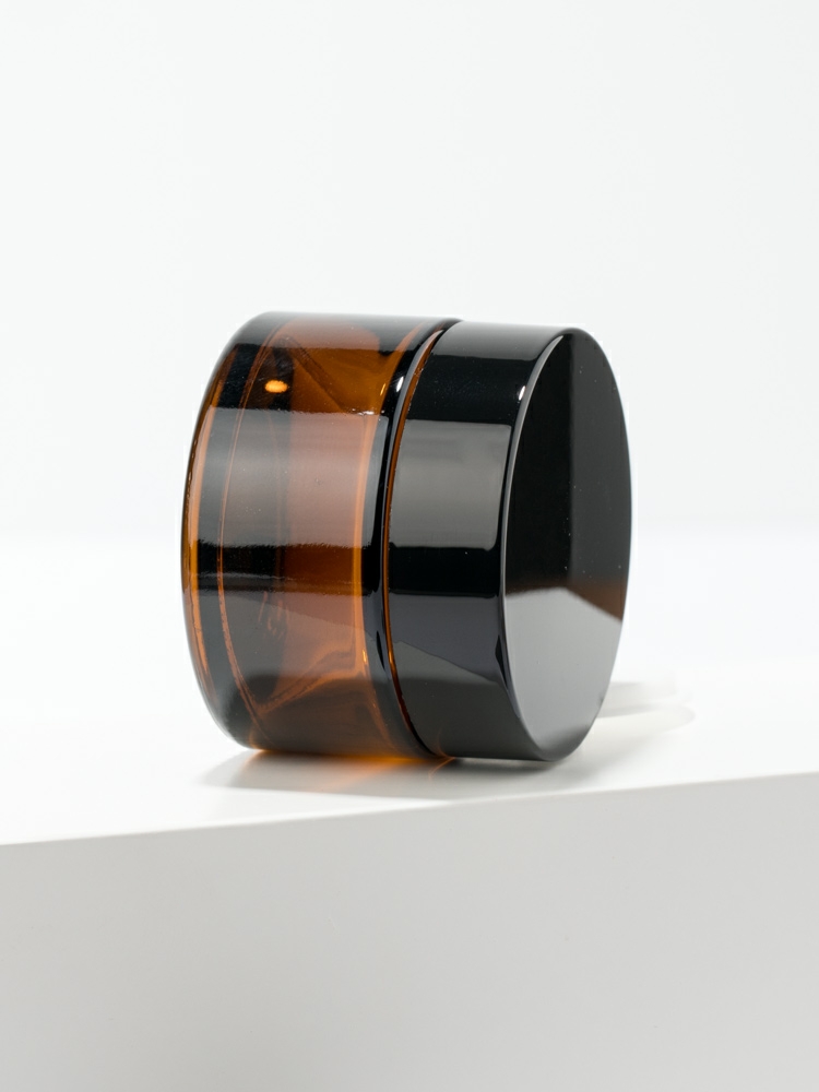 Cosmetic cream jars 5g 10g 15g 20g 30g 50g 100g 1oz 2oz amber glass jar with gold silver black cap