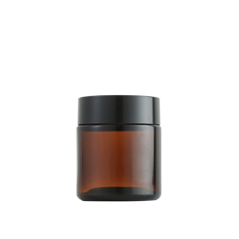 Cosmetic cream jars 5g 10g 15g 20g 30g 50g 100g 1oz 2oz amber glass jar with gold silver black cap