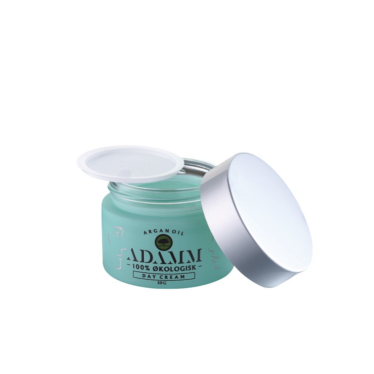 Cosmetic cream sample packaging frosted 50ml glass jar with lid