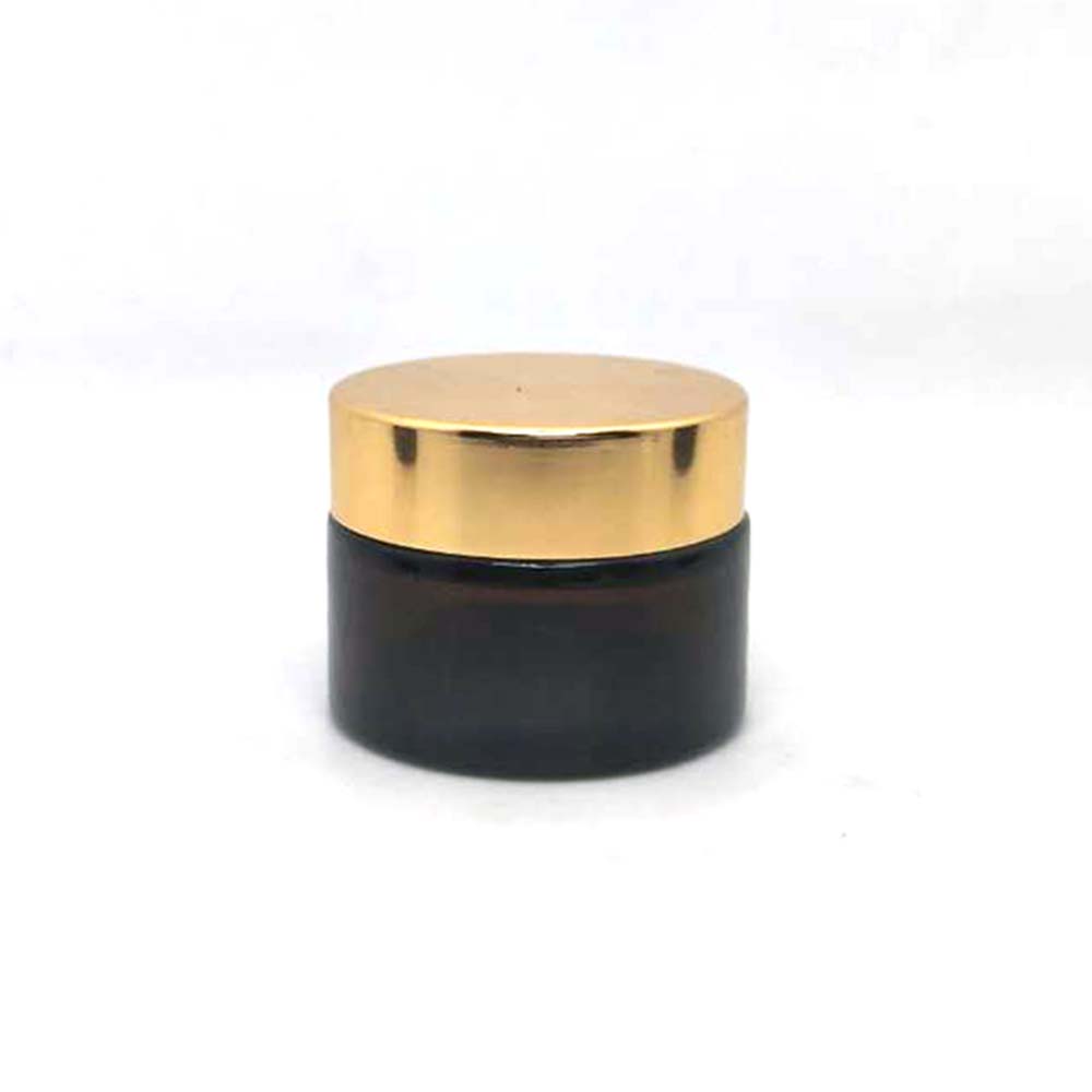 Cosmetic creams packaging amber glass jar containers for hair products with aluminum metal lid 30g 60g 100g