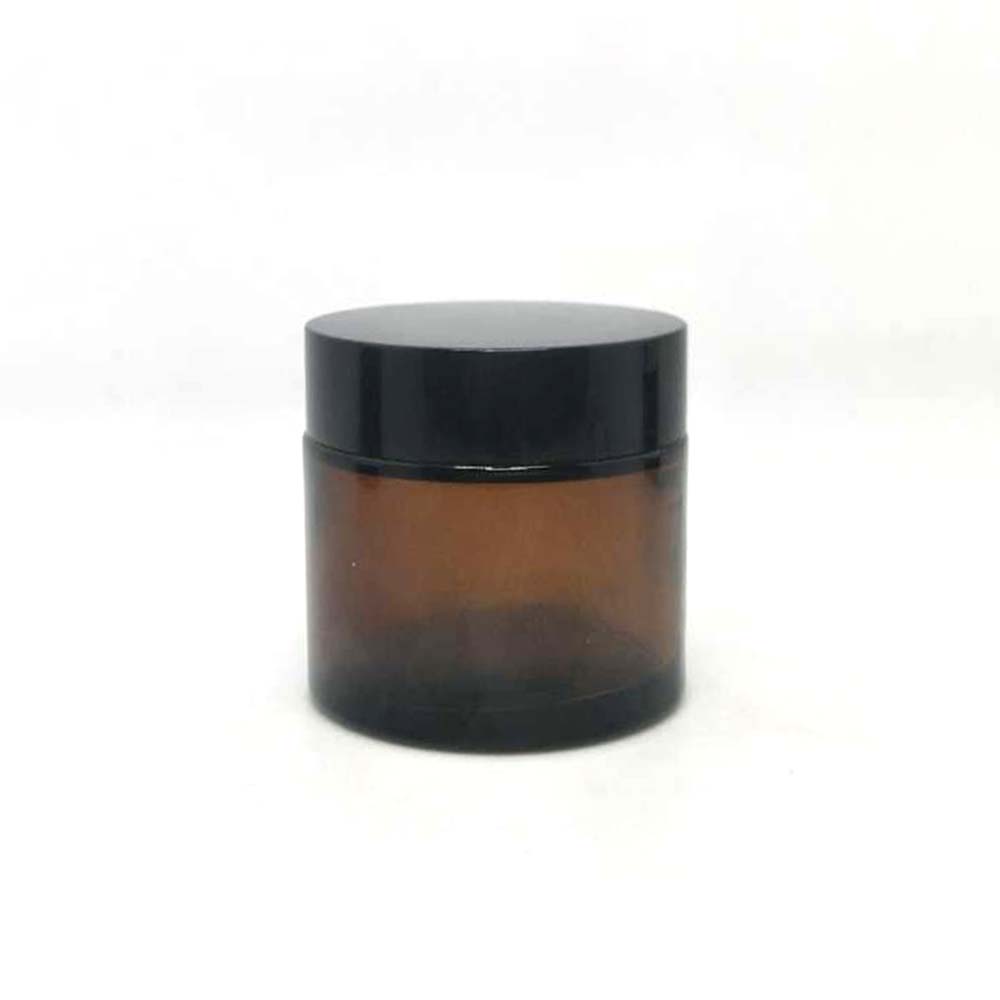Cosmetic creams packaging amber glass jar containers for hair products with aluminum metal lid 30g 60g 100g