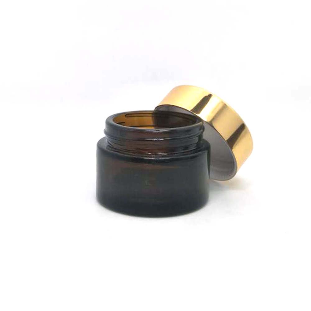 Cosmetic creams packaging amber glass jar containers for hair products with aluminum metal lid 30g 60g 100g