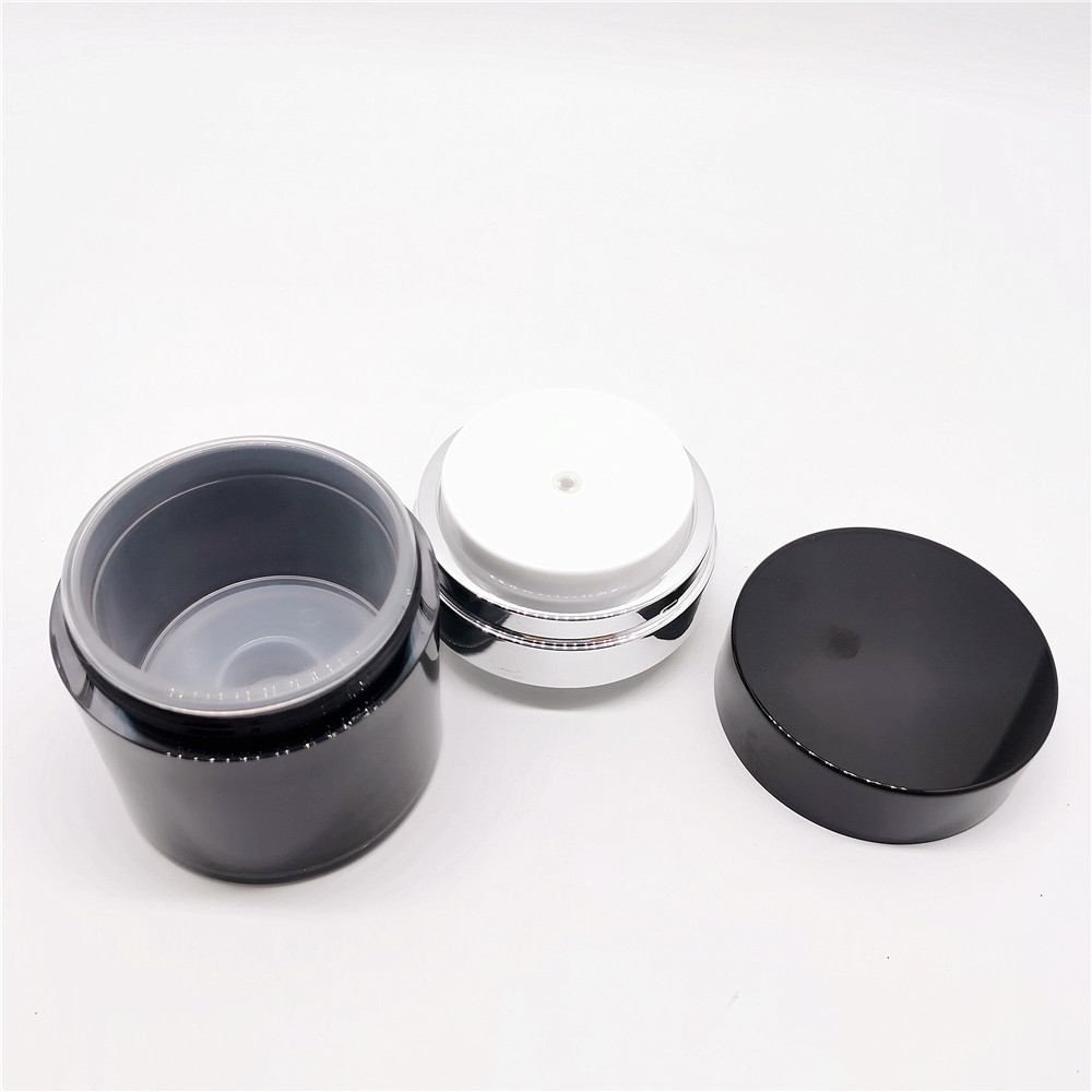Cosmetic custom black empty luxury acrylic airless jar 50ml
