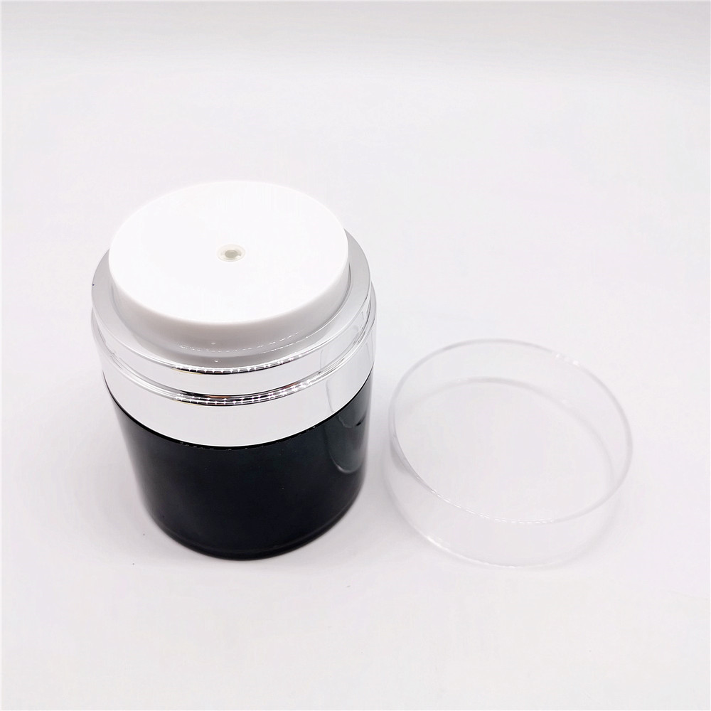 Cosmetic custom black empty luxury acrylic airless jar 50ml