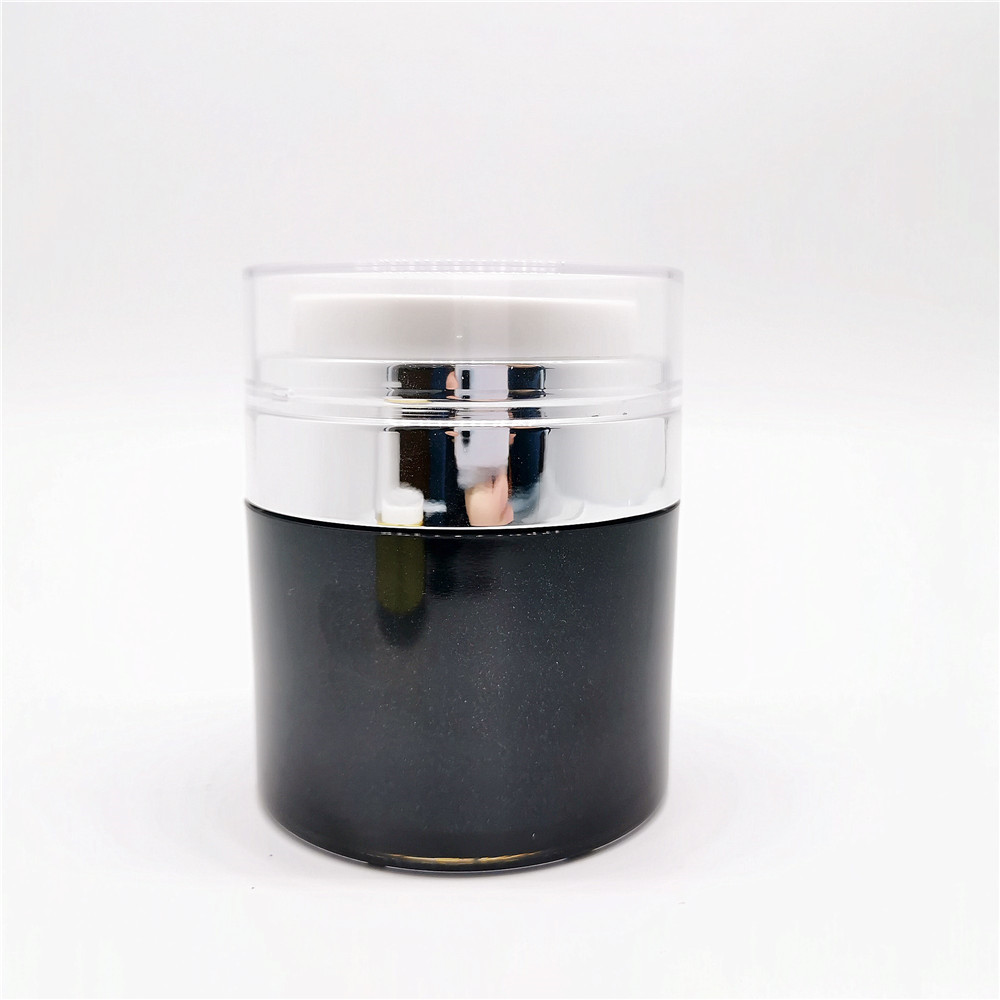 Cosmetic custom black empty luxury acrylic airless jar 50ml