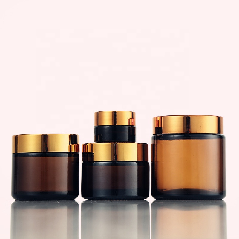 Cosmetic empty cream packaging amber cosmetic jar wholesale jars cosmetic container