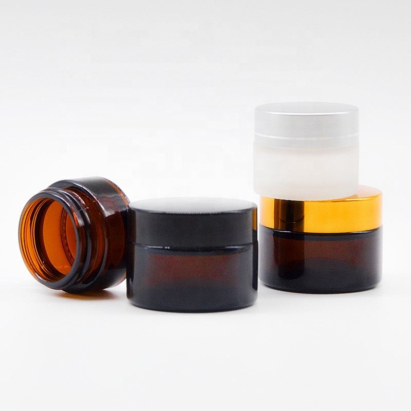 Cosmetic empty cream packaging round glass jars with twist lids low moq glass jar