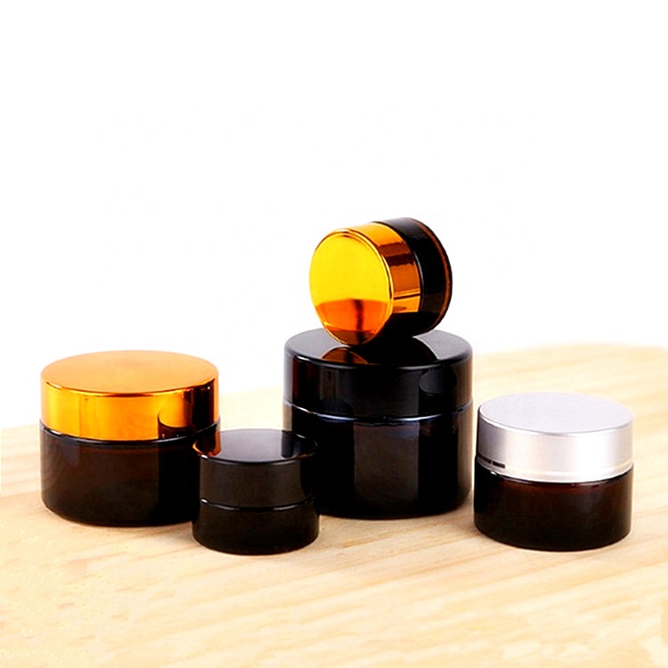 Cosmetic empty cream packaging round glass jars with twist lids low moq glass jar