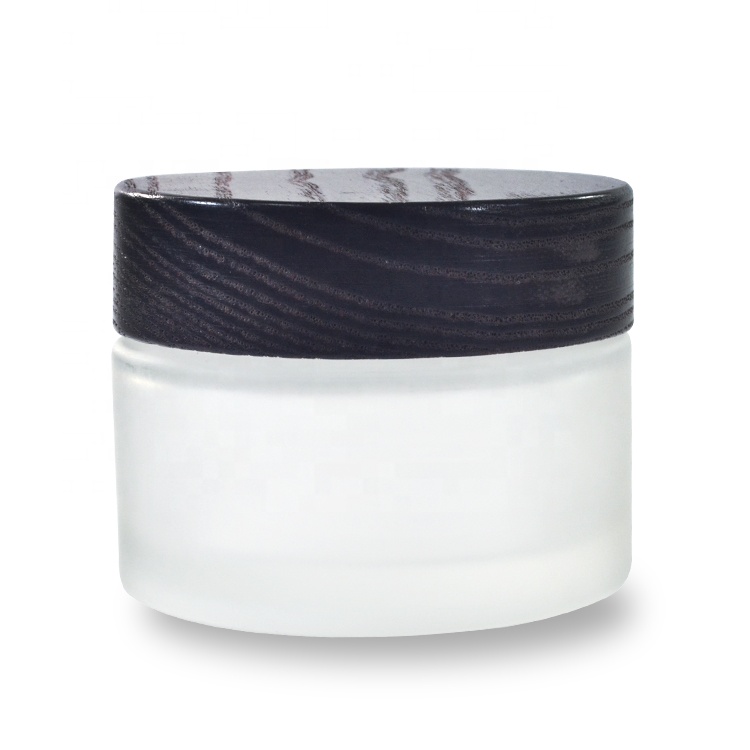 Cosmetic empty luxury 5g 15g 30g 50g 100g glass face cream jar with bamboo lids