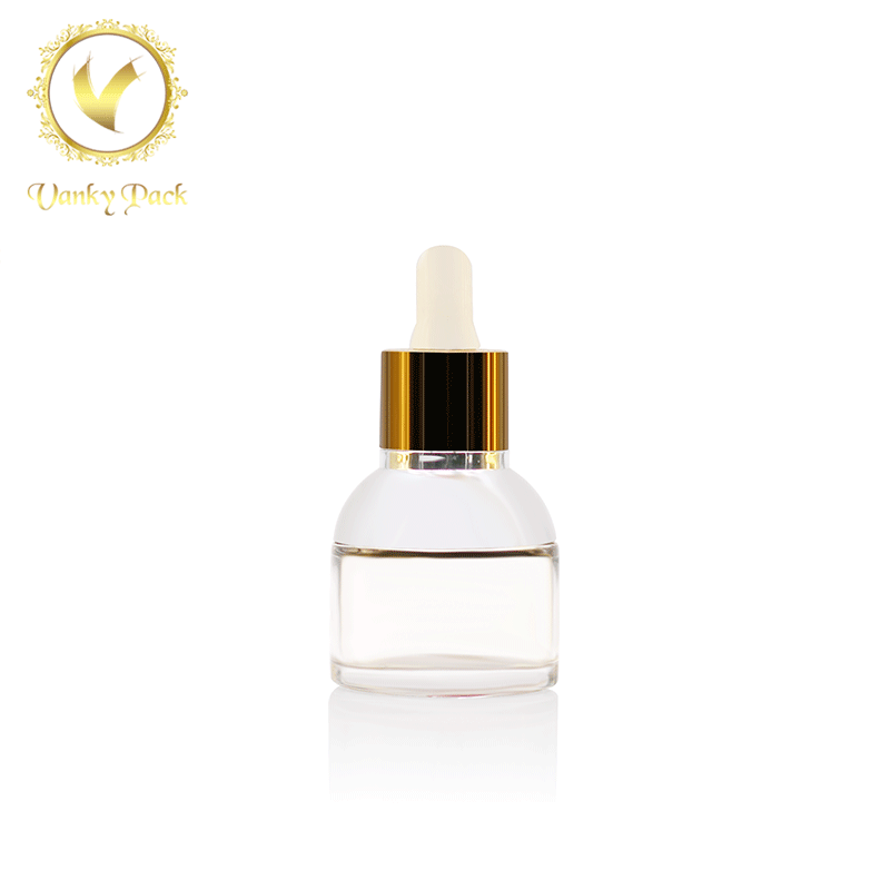 Cosmetic essential oil dropper clear frosted glass bottle 30 ml 40ml