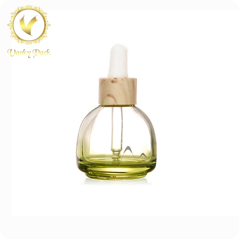 Cosmetic essential oil dropper clear frosted glass bottle 30 ml 40ml