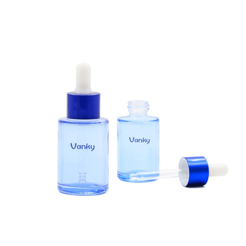 Cosmetic essential oil dropper clear frosted glass bottle 30 ml 40ml