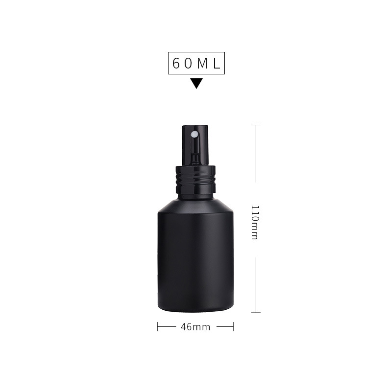 Cosmetic essential oil serum container 30ml frosted matte black glass dropper bottle with black cap