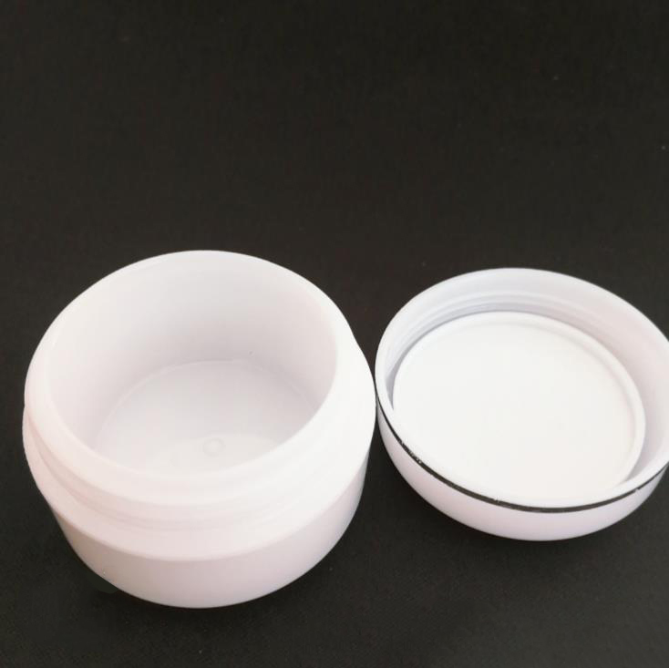 Cosmetic face cream plastic container 30g silver edge white plastic jar, cosmetic jar 200g