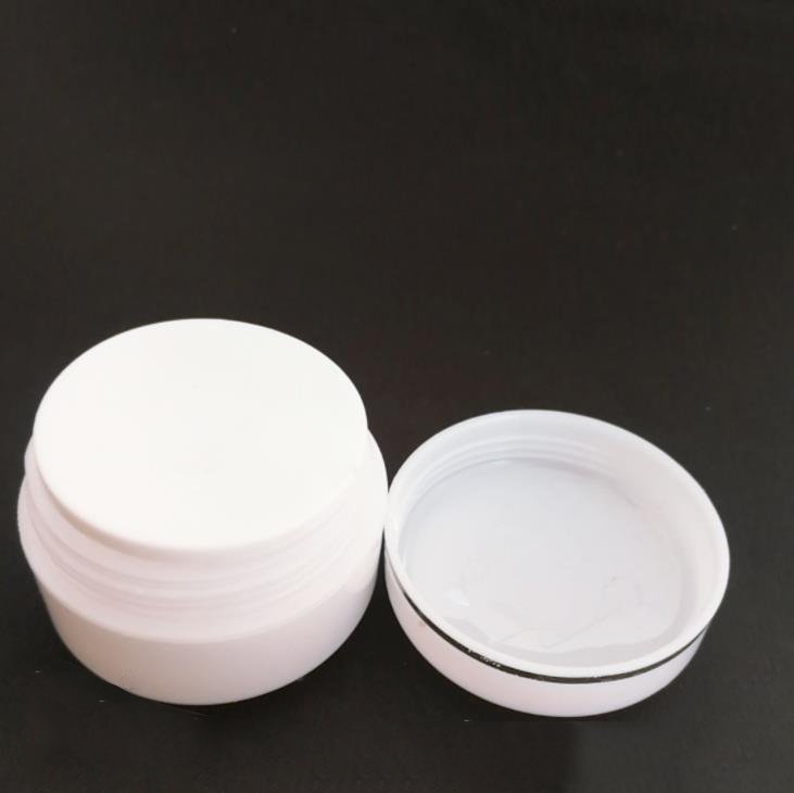 Cosmetic face cream plastic container 30g silver edge white plastic jar, cosmetic jar 200g
