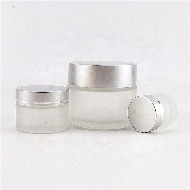 Cosmetic face glass jar cream wholesale matte glass face cream jar