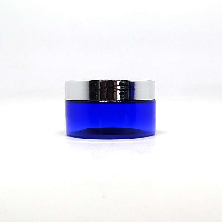 Cosmetic face masque pot 60ml blue plastic creme jar for skin care packaging