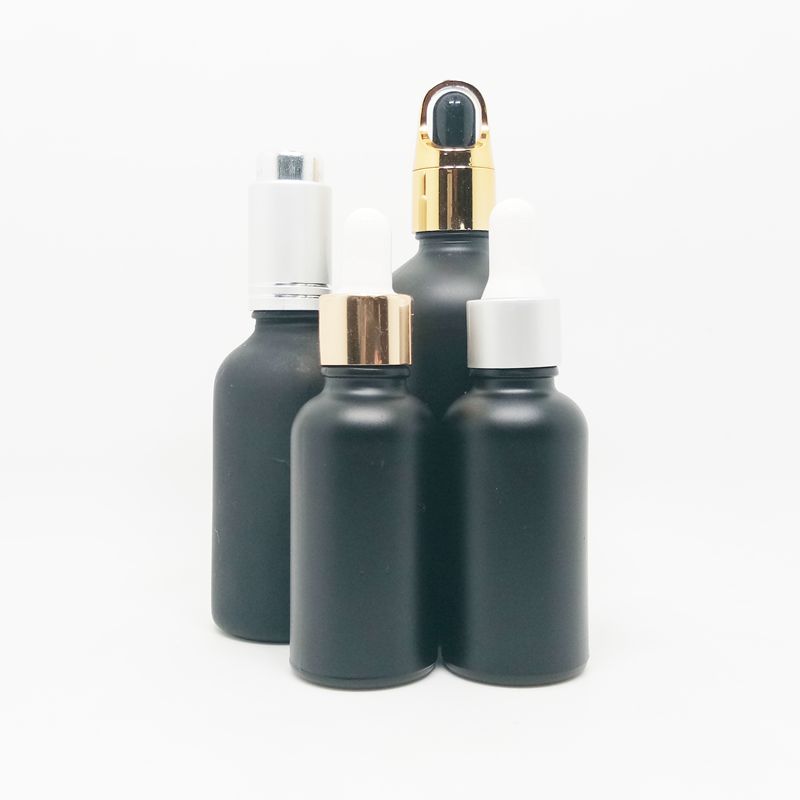 Cosmetic face oil 100ml matte frosted glass dropper bottle with gold lid