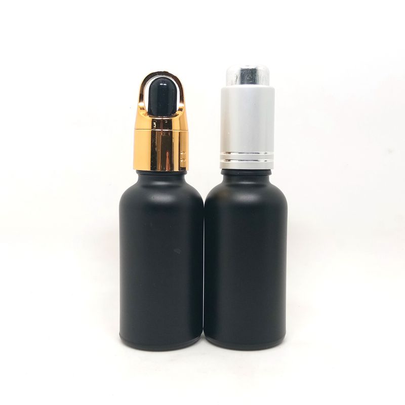 Cosmetic face oil 100ml matte frosted glass dropper bottle with gold lid
