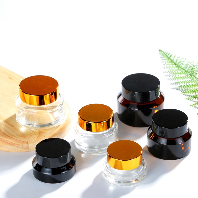 Cosmetic facial cream containers glass jar cosmetic 50ml glass cream jar