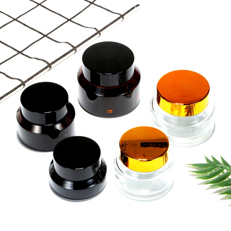 Cosmetic facial cream containers glass jar cosmetic 50ml glass cream jar