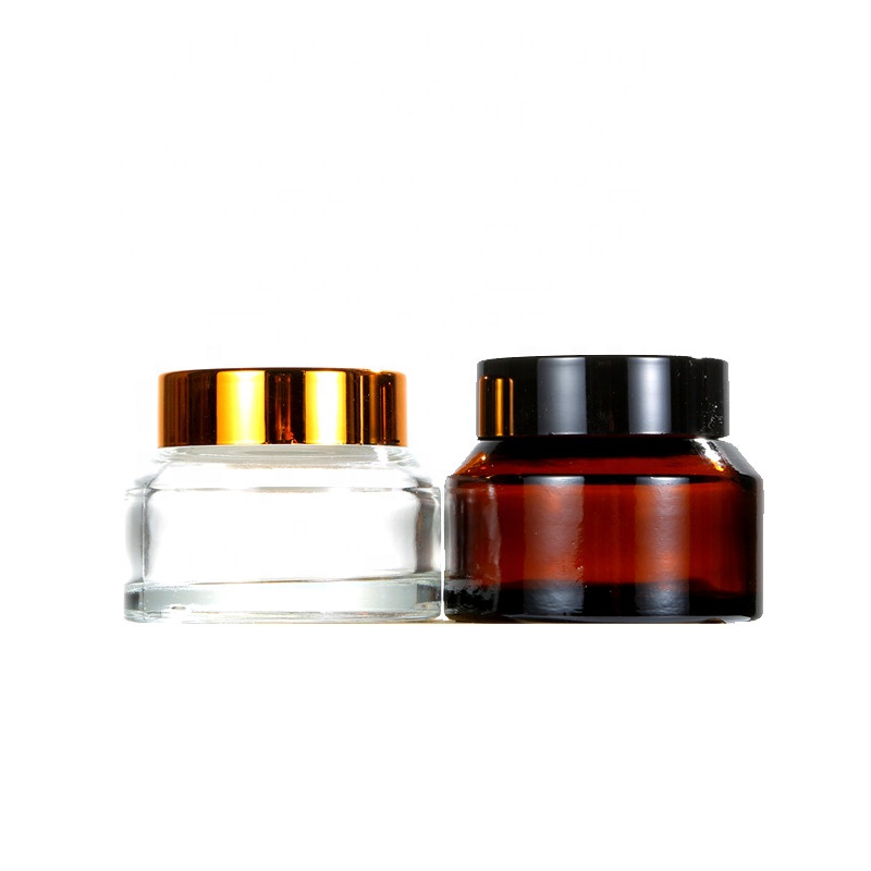 Cosmetic facial cream containers glass jar cosmetic 50ml glass cream jar