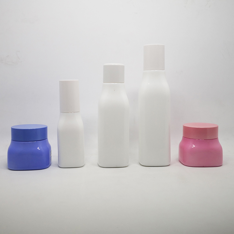Cosmetic facial serum ceramic container 40ml 100ml 120ml white porcelain glass pump bottle